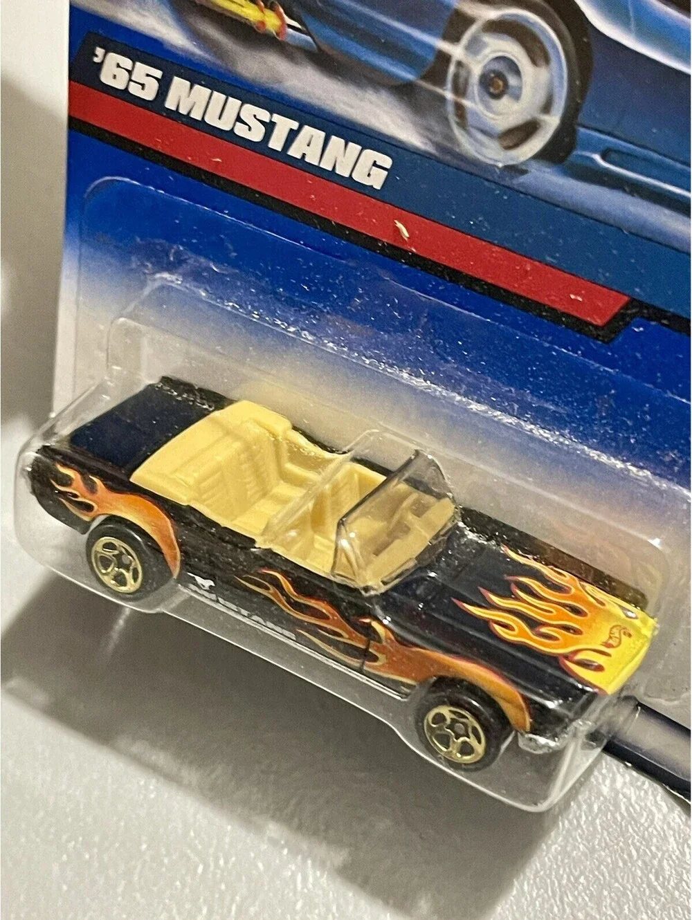Hot Wheels  1998  -  65 Mustang  #1051  Black with Flames    New  Sealed